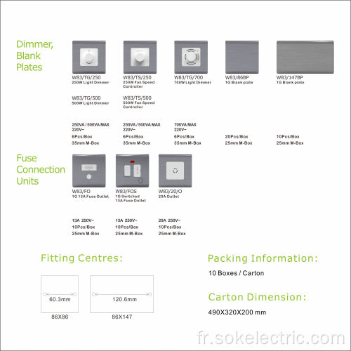 Accessoires pour interrupteurs électriques pour la maison 86 Blank Plate White